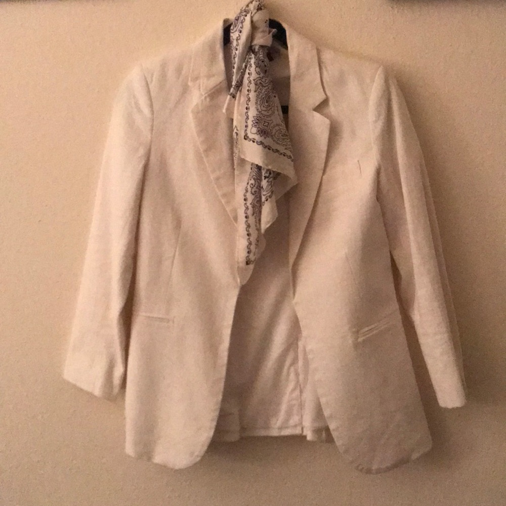 Marina Luna: xs white linen blazer